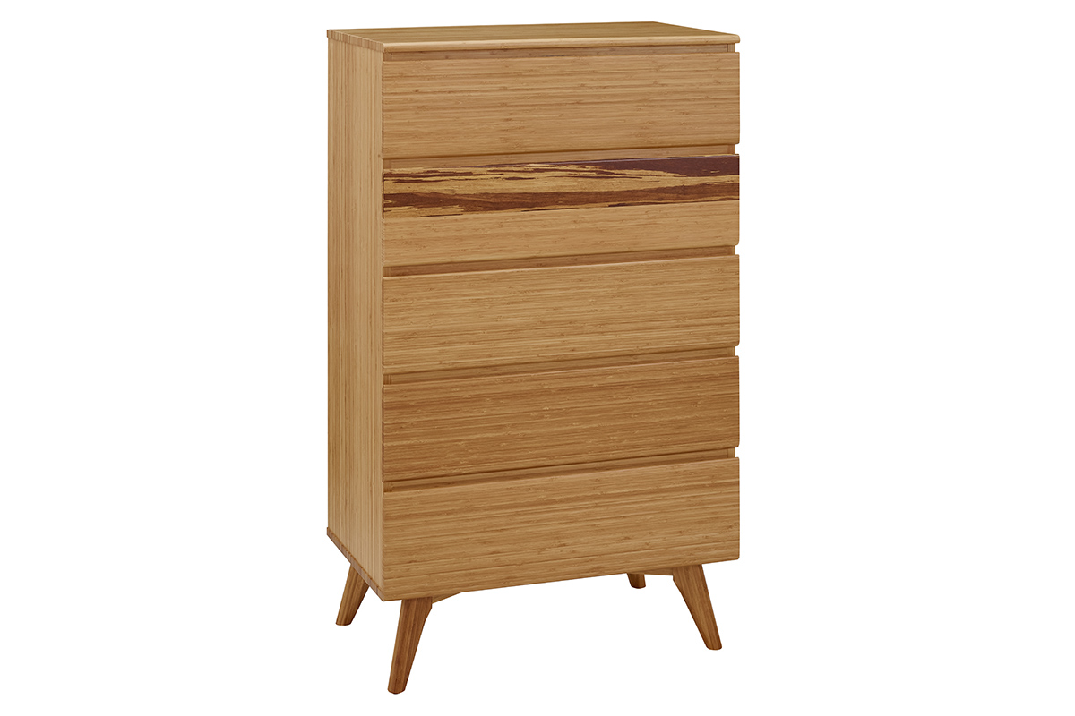 Azara Five Drawer Tall Chest - Caramel & Sable Finish - GA0004CA