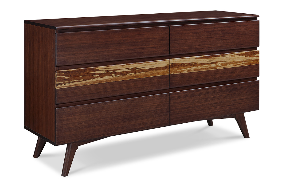 Azara Six Drawer Dresser - Caramel & Sable Finish - GA0005CA