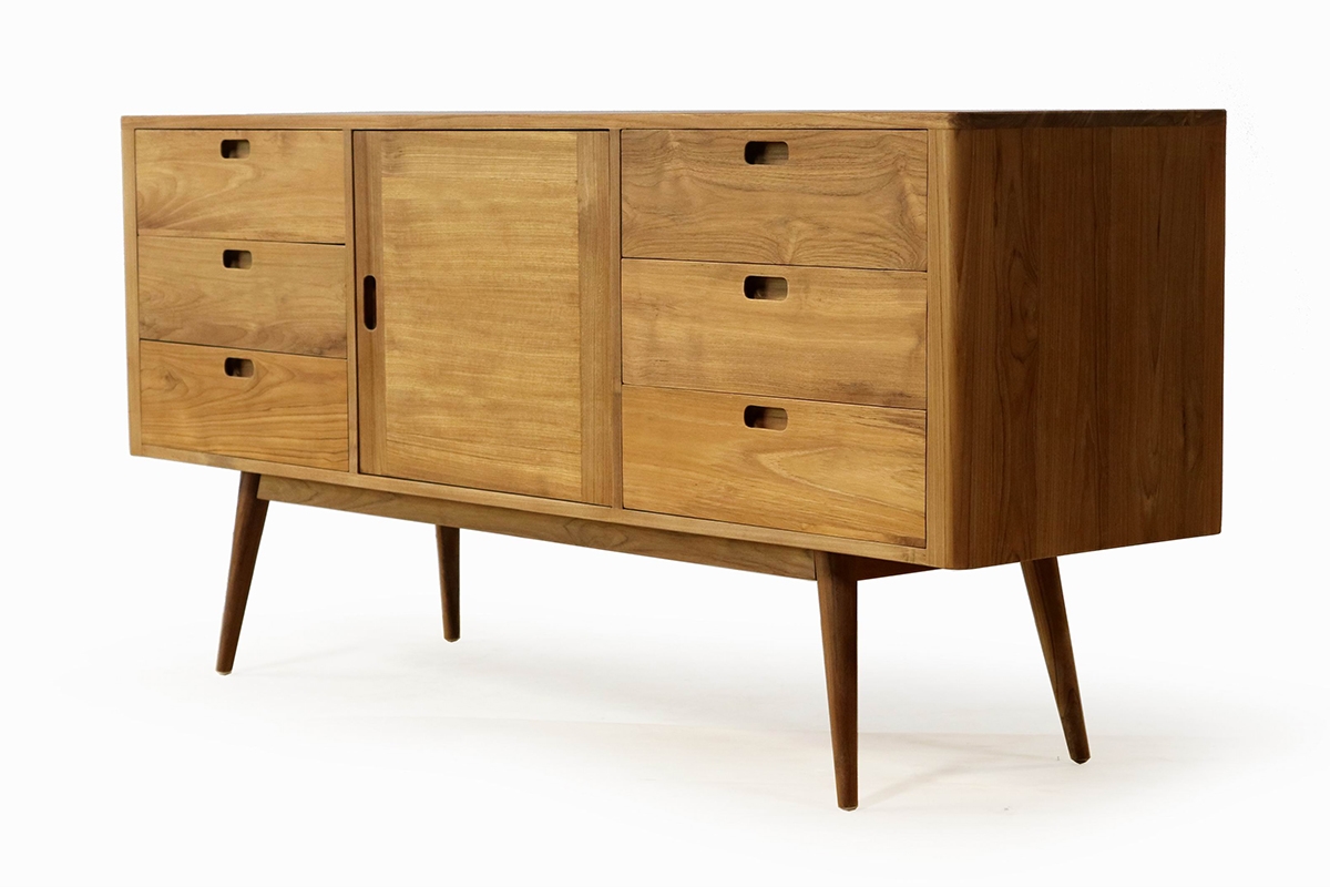 Fifties Dresser - Danish Honey - HL-FIF-TK-DH-6DR