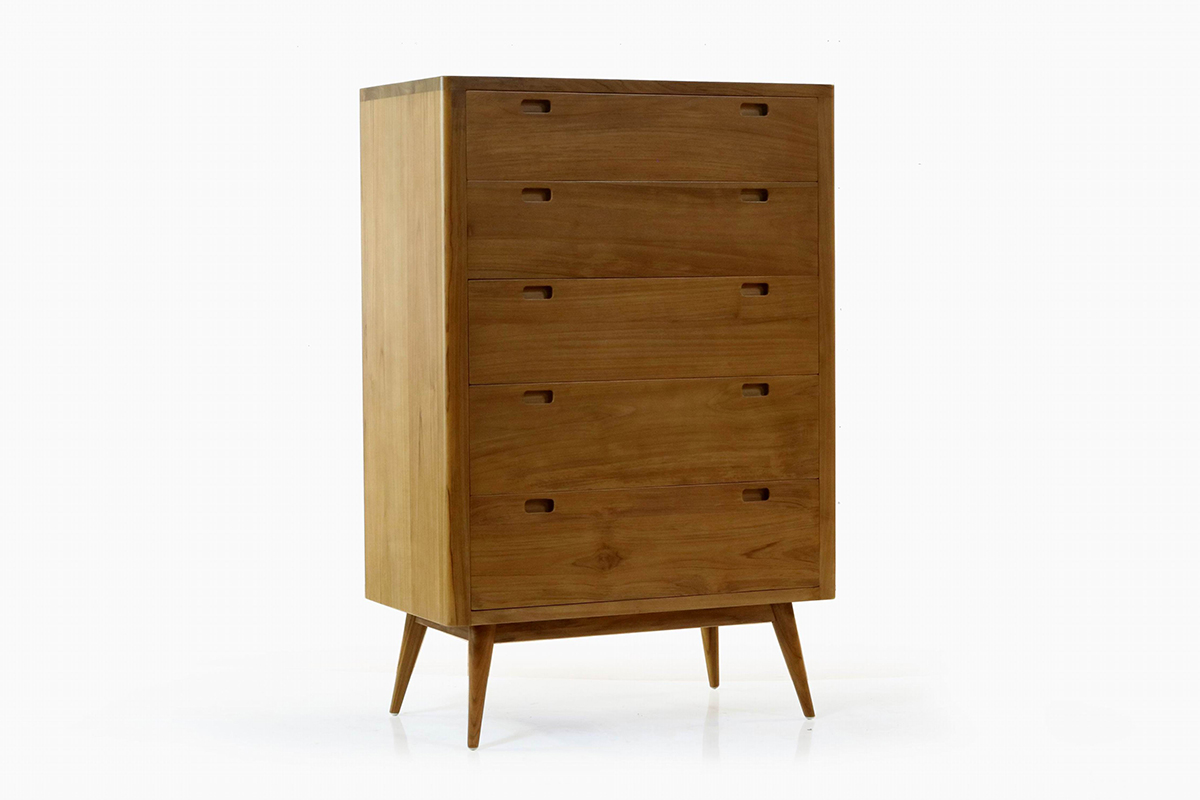 Fifties Tower Dresser - Danish Honey - HL-FIF-TK-DH-5TD