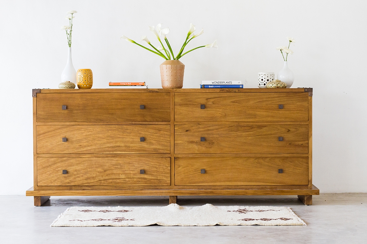 Kobe 6-Drawer Dresser - Danish Honey - HL-KOBE-TK-DH-6DR