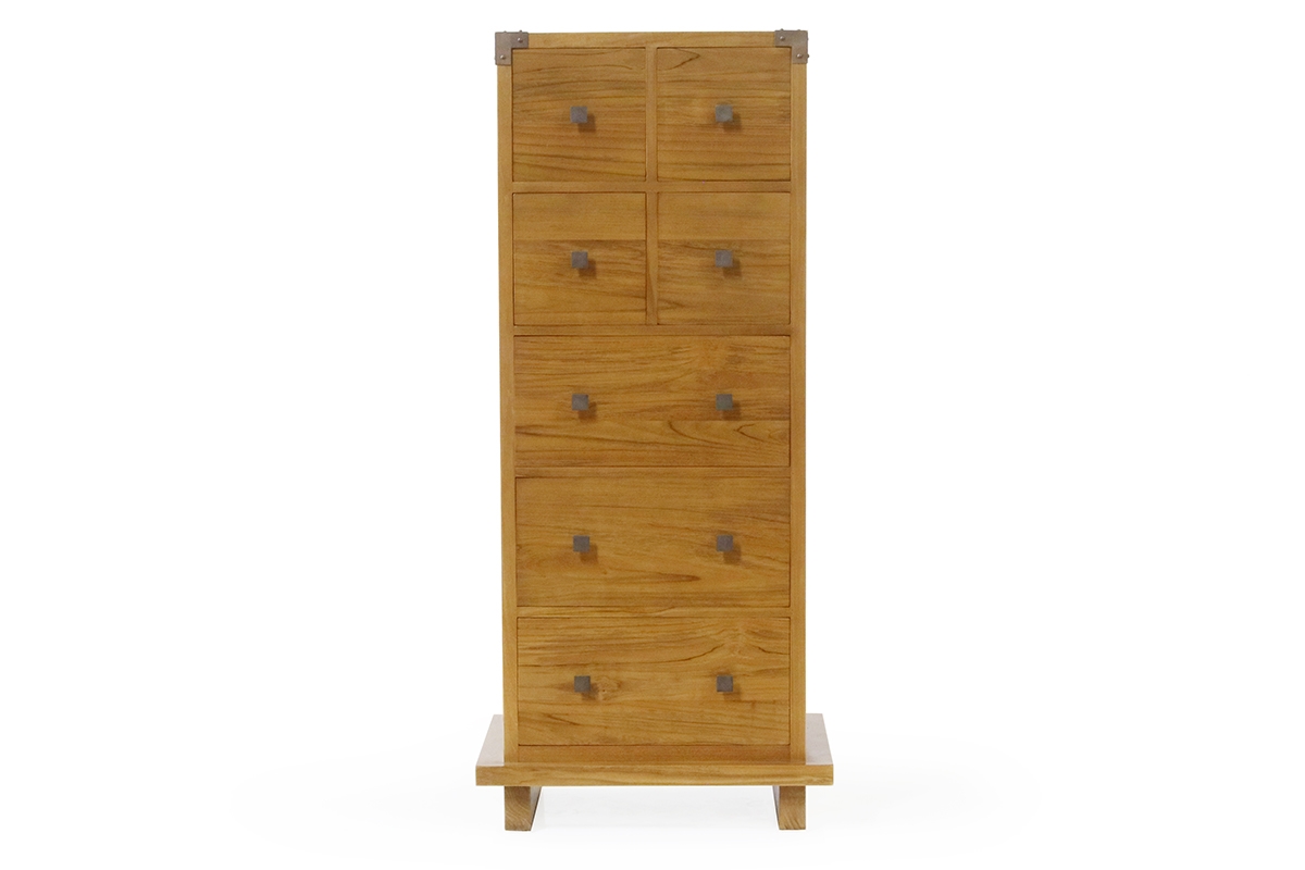 Kobe Tower Dresser - Danish Honey balinese, tower, dresser, platform, bed, set, kobe, solid, teak, wood, modern, bedroom