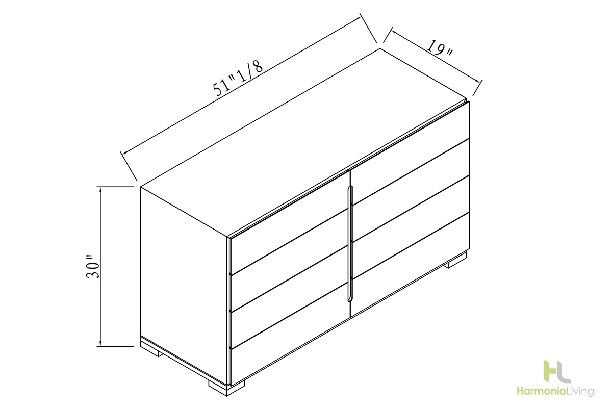 Blok 8-Drawer Dresser - Oak HL-BLOK-OAK-8DR - HL-BLOK-OAK-8DR